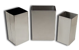 stainless steel waste receptacle